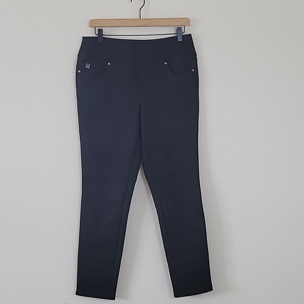 Belle By Kim Gravel Black Faux Suede Pull-on Jeggings Size 10‎